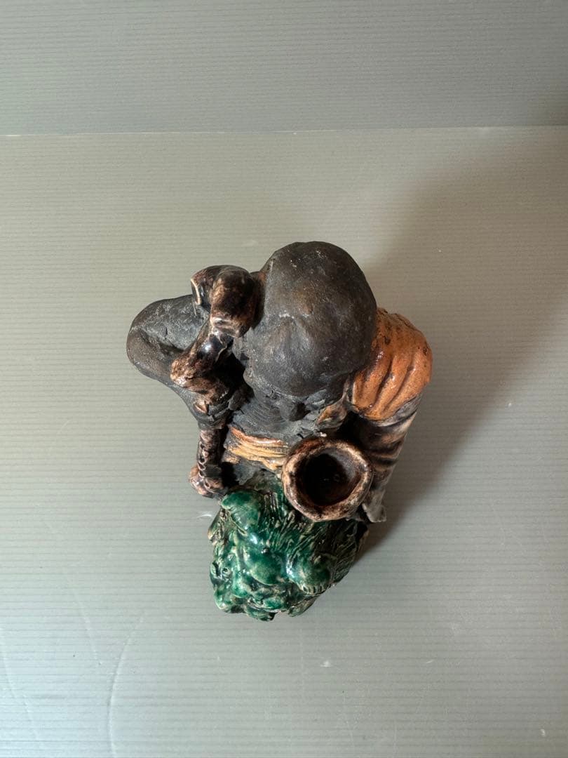 2719 時代物 人物 仙人青獅像　古美術 置物