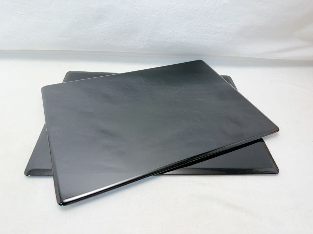 未使用 華道具 木製黒真塗 角蛤板二点セット 元箱