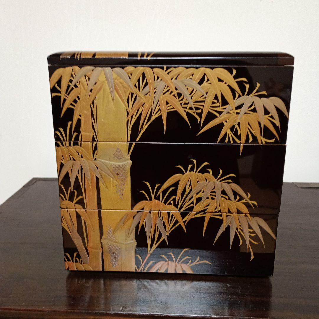 竹のデザイン重箱 漆器