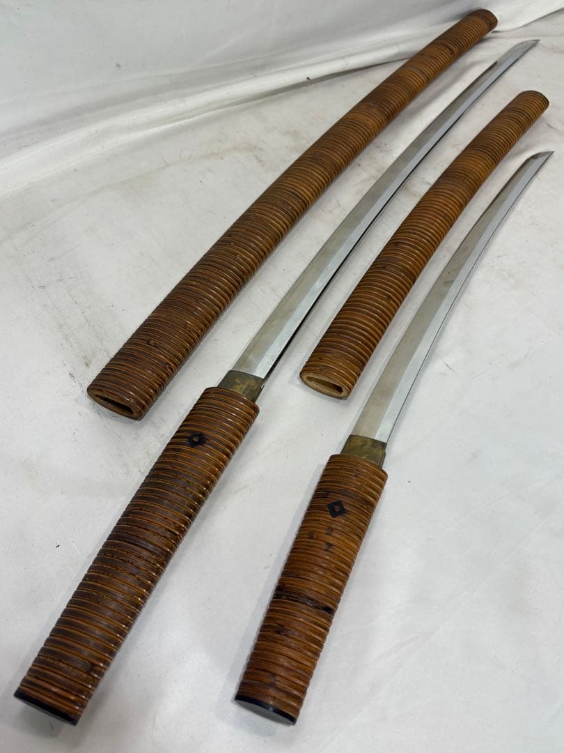 時代 武具 模造刀/100cm 68cm曲刀2本 木製鞘/