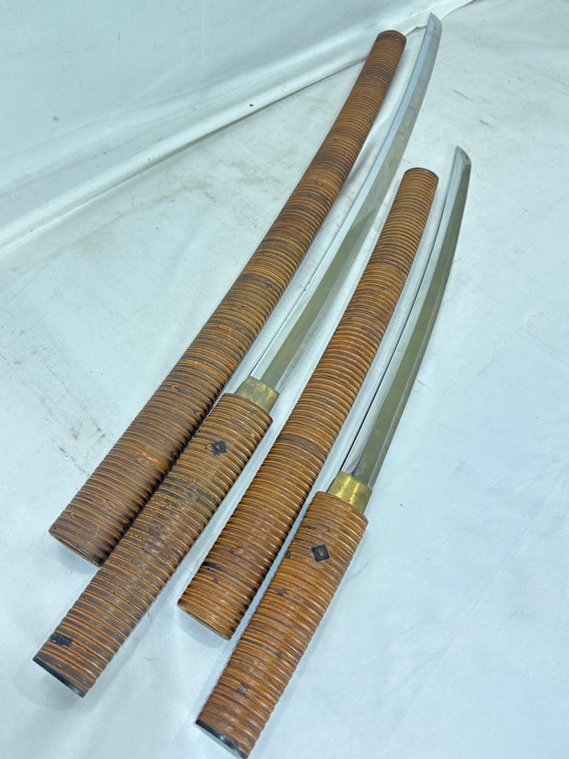 時代 武具 模造刀/100cm 68cm曲刀2本 木製鞘/