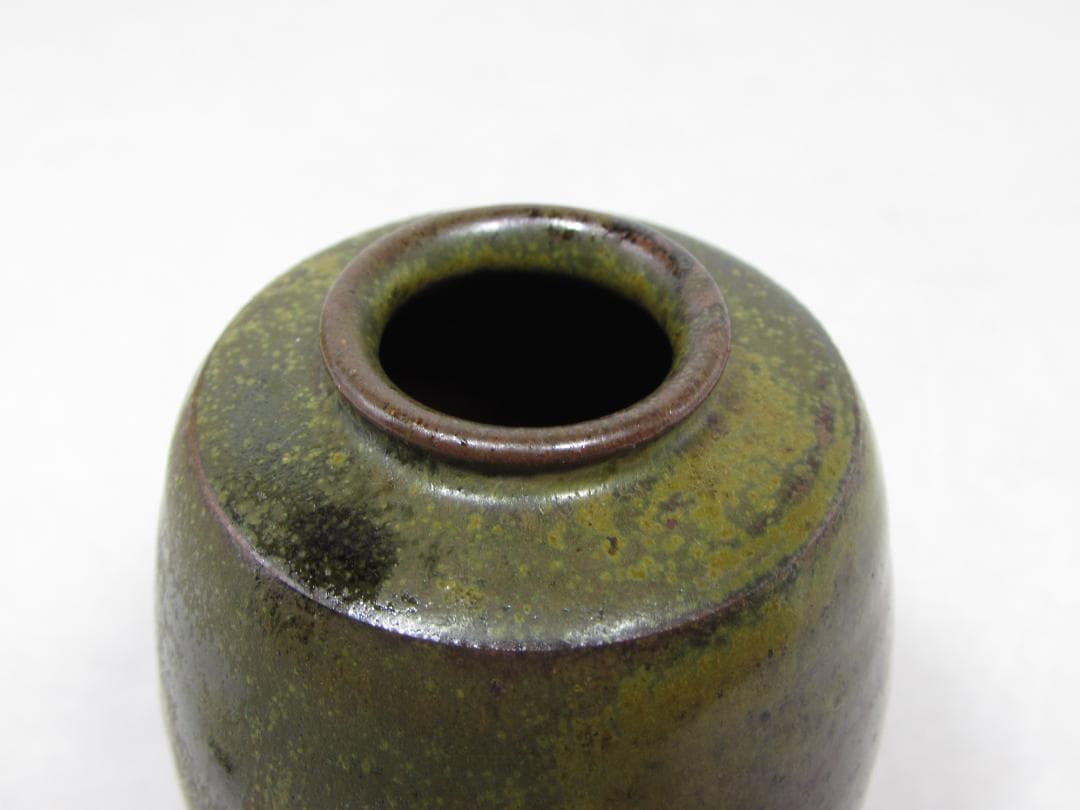 【茶道具】 丹波焼 市野信水 肩衝茶入　仕覆（薩摩間道） 信水窯 丹波茶入