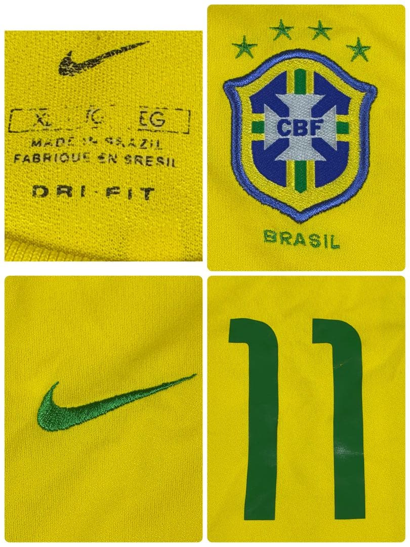 ナイキ ロナウジーニョ ブラジル代表 11 長袖 ユニフォーム 2002年 XL