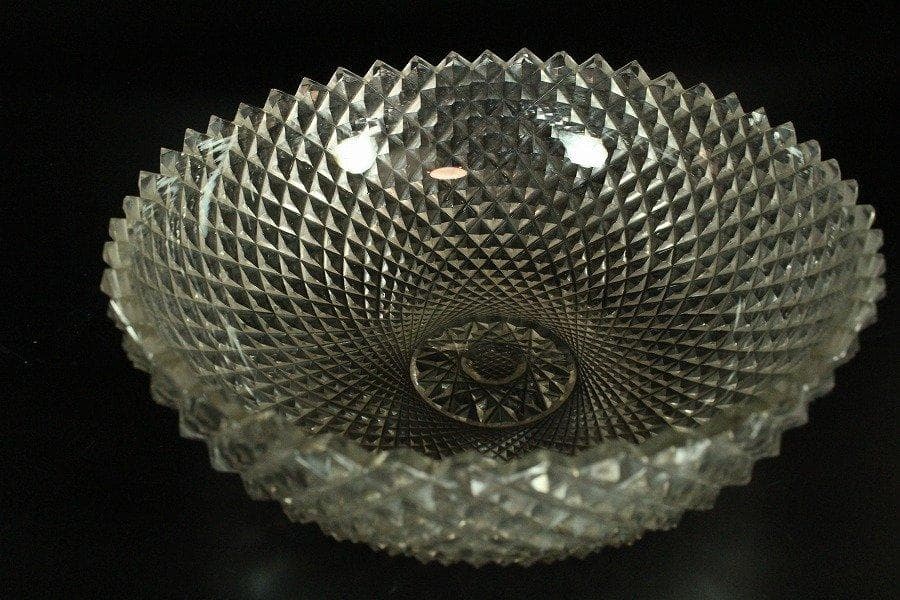 義山 切子硝子 時代 透明硝子 碗 菓子器 旧家蔵出