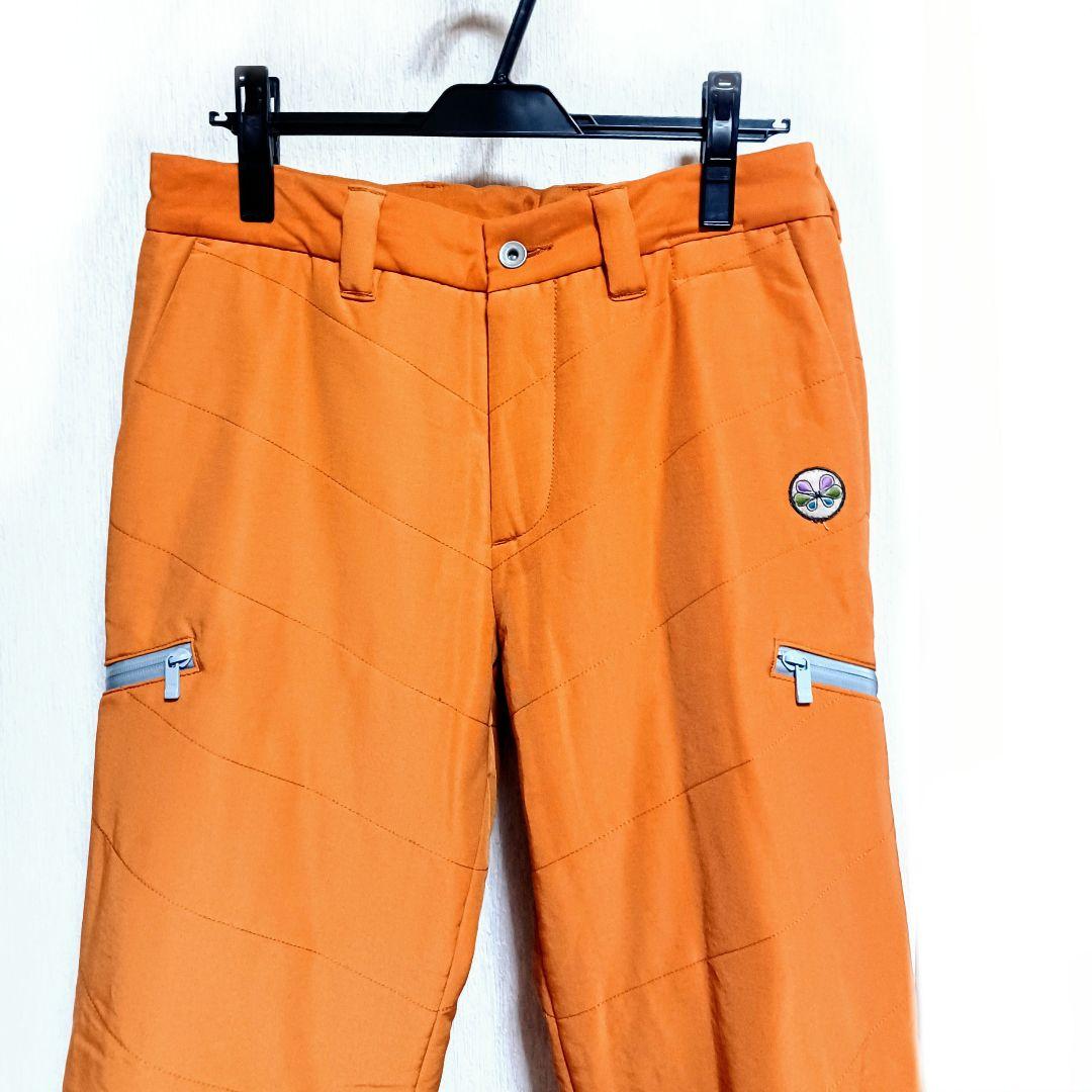美品■TOVHO トヴホ 裏地付 防寒 撥水 中綿パンツ オレンジ メンズ 03