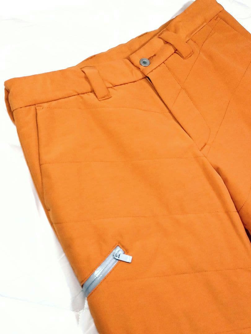 美品■TOVHO トヴホ 裏地付 防寒 撥水 中綿パンツ オレンジ メンズ 03