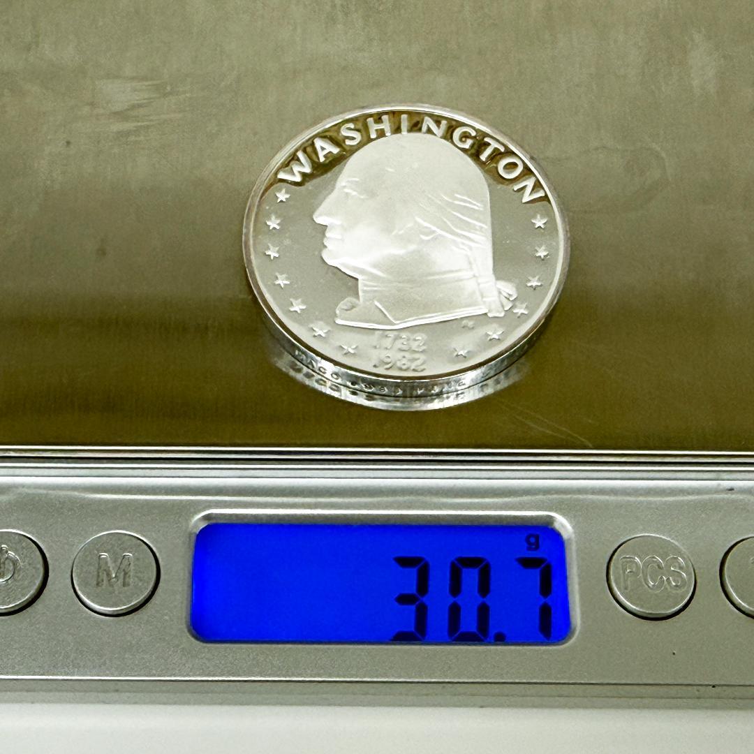 【希少】ワシントン生誕250周年記念 純銀メダル シリアルあり