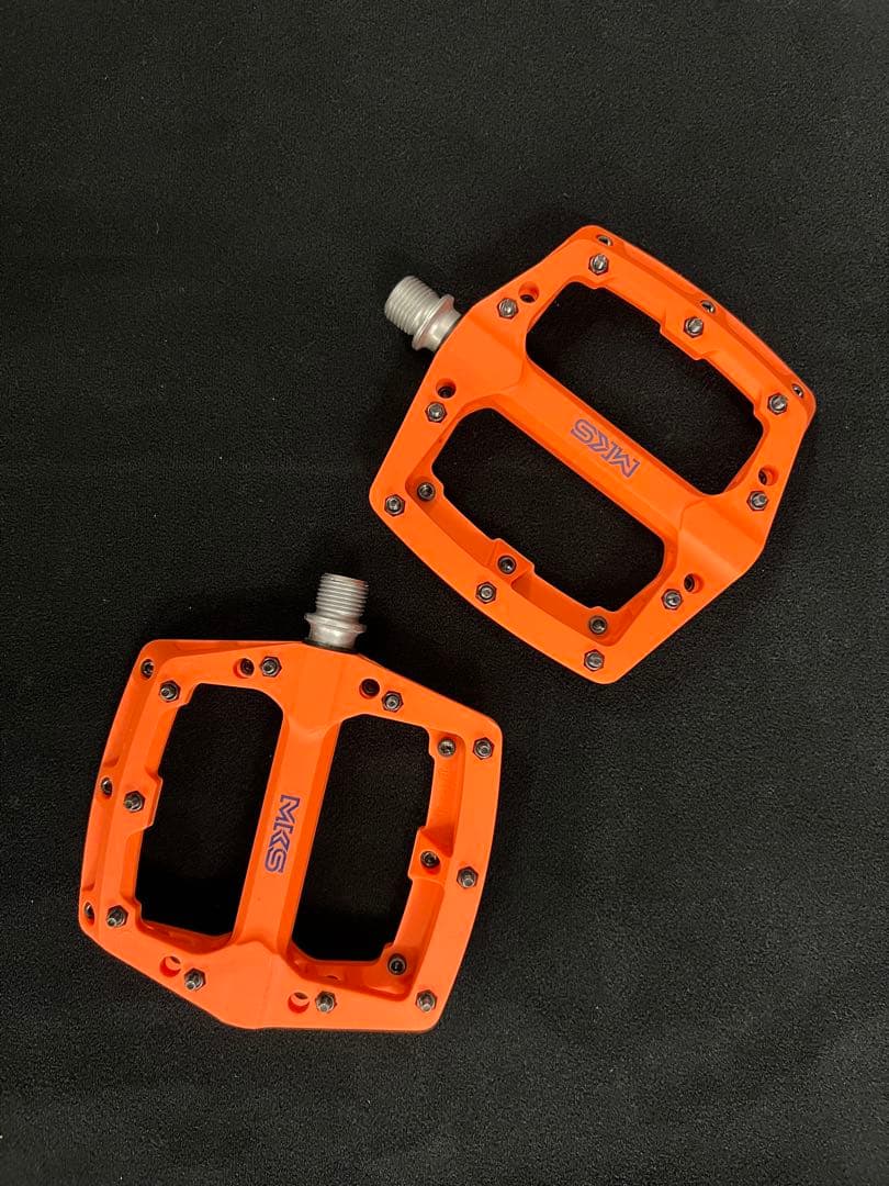 (絶版品)ミカシマMKS 三ヶ島フラットペダル GAUSS オレンジ