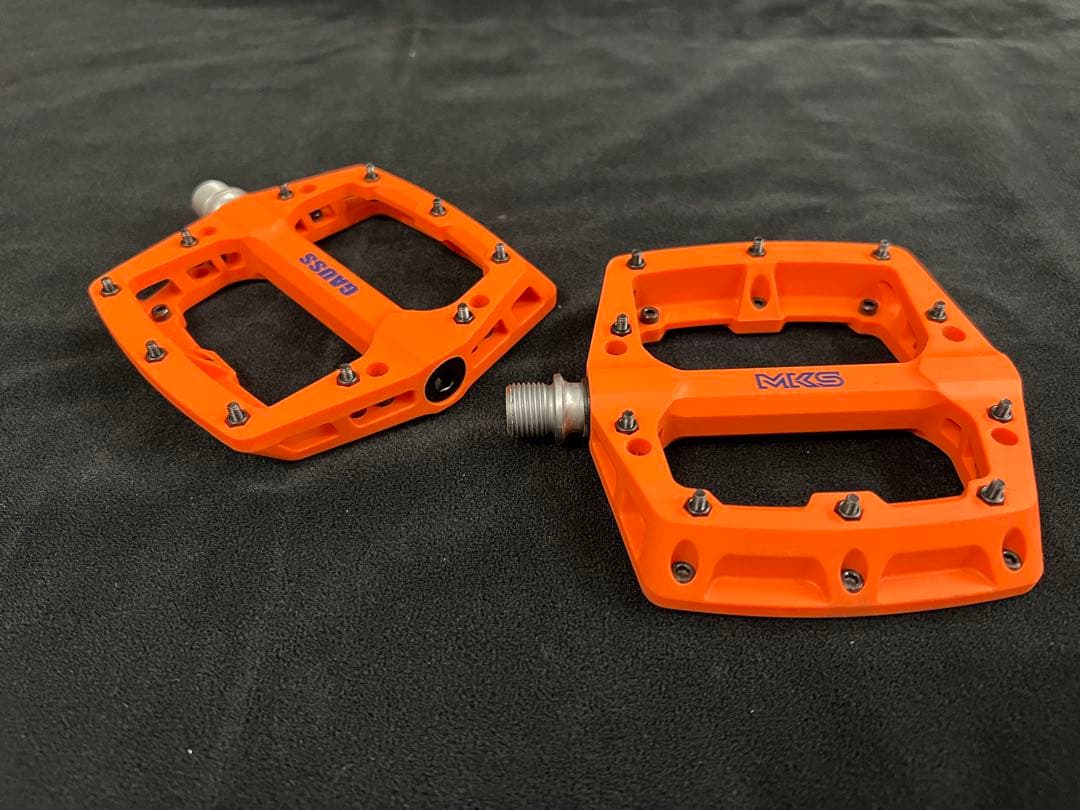 (絶版品)ミカシマMKS 三ヶ島フラットペダル GAUSS オレンジ