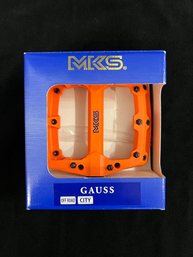(絶版品)ミカシマMKS 三ヶ島フラットペダル GAUSS オレンジ