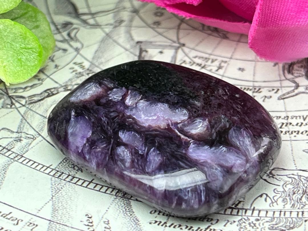 【世界三大ヒーリングストーン】チャロアライト タンブル 瞑想　グラウンディング