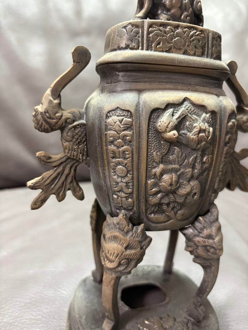 獅子香炉　置物