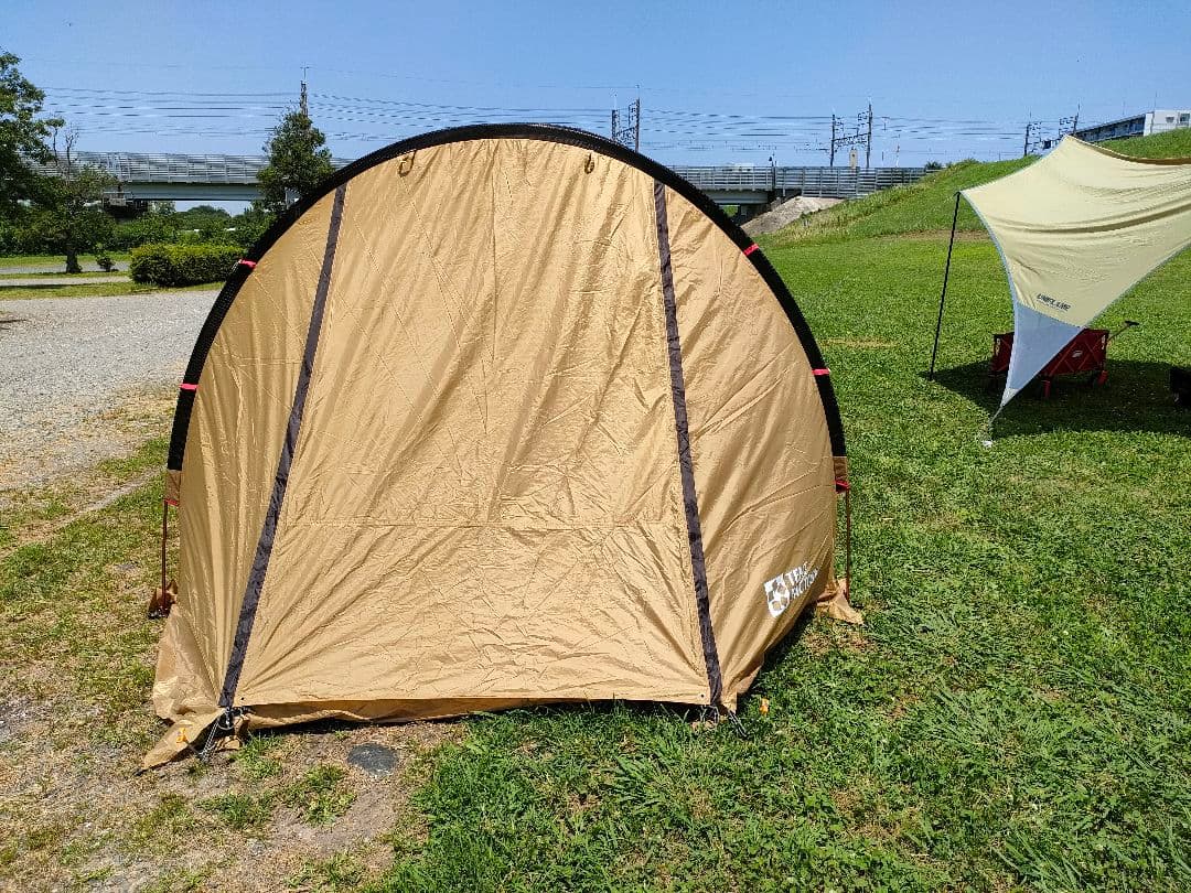 テントファクトリー　トンネルテントL（アルミポール！）トップルーフ付！ベージュ