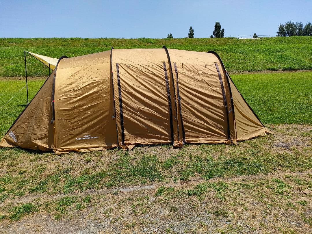 テントファクトリー　トンネルテントL（アルミポール！）トップルーフ付！ベージュ