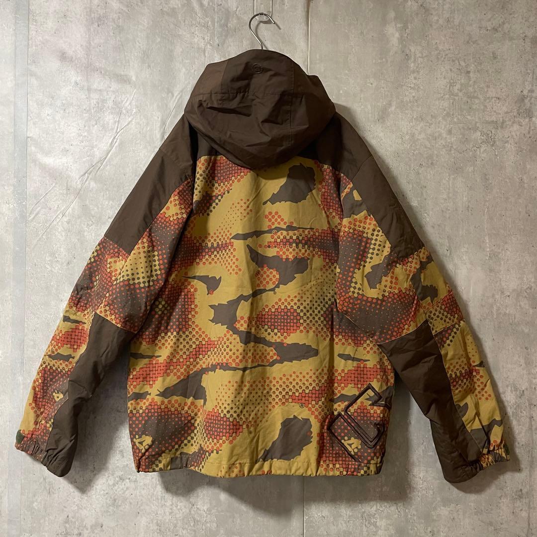 Burtonバートンスキーウェアスノーボードジャケットパーカー茶色ブラウンカモ柄