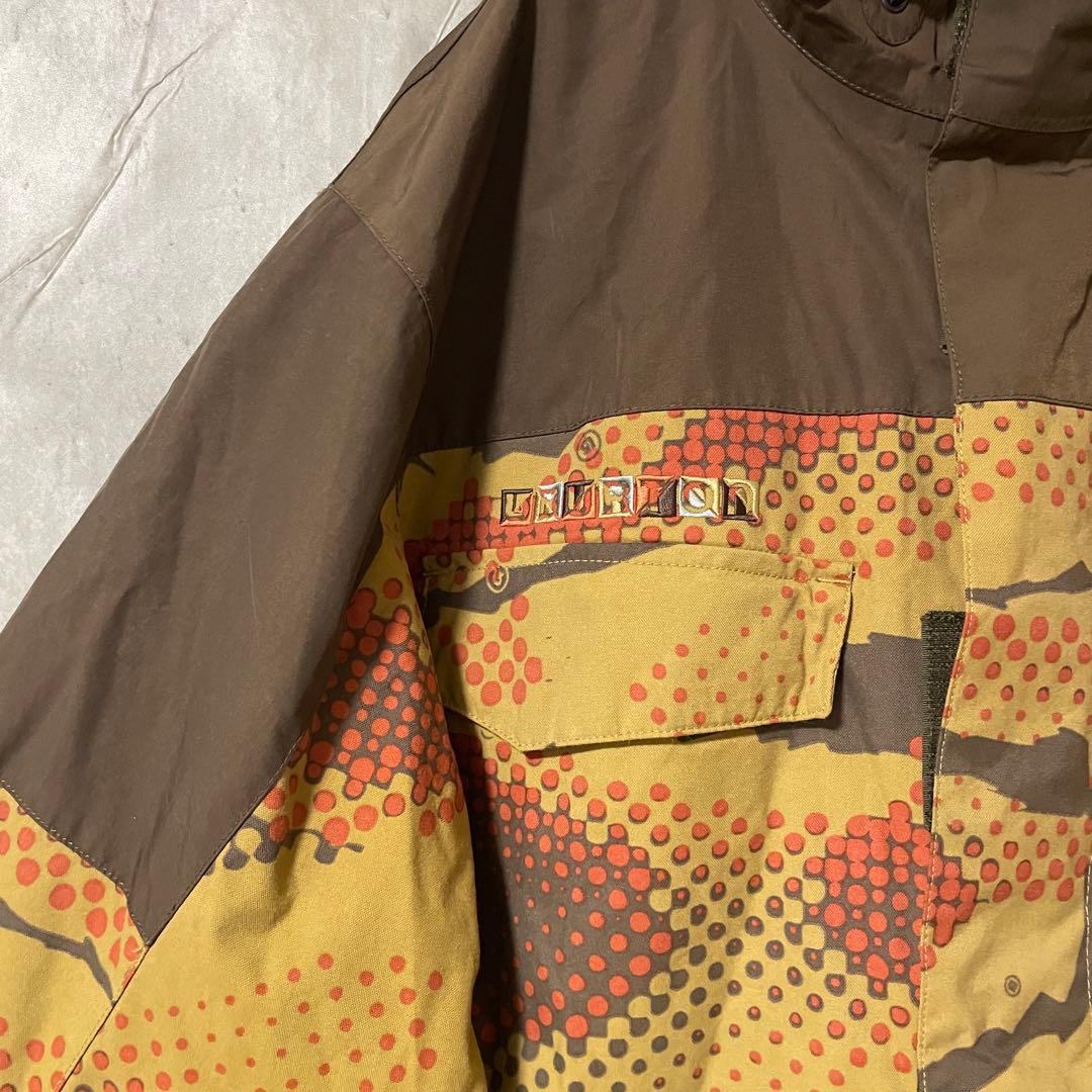 Burtonバートンスキーウェアスノーボードジャケットパーカー茶色ブラウンカモ柄