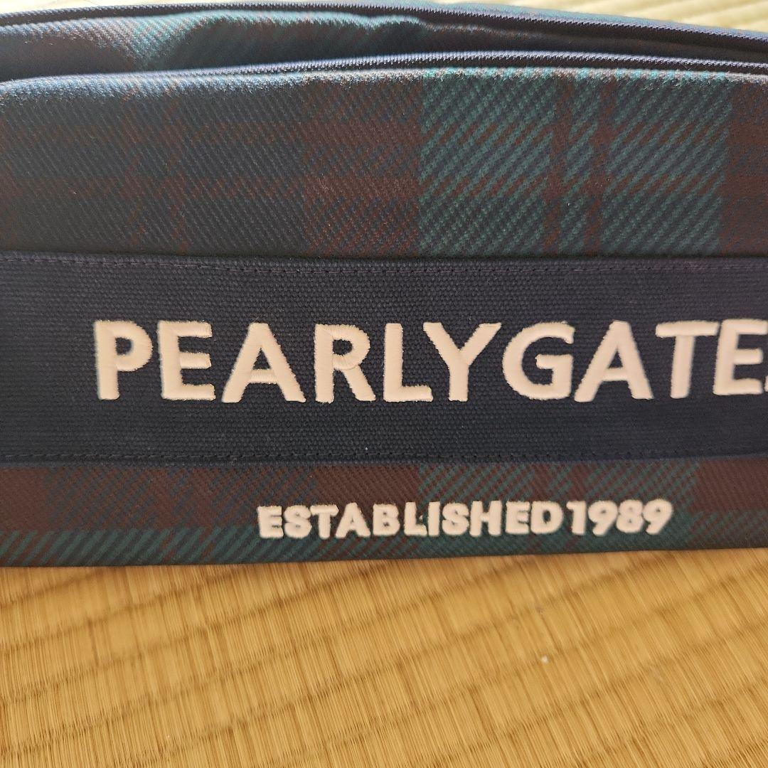 PEARLY GATES チェック柄シューズバッグ