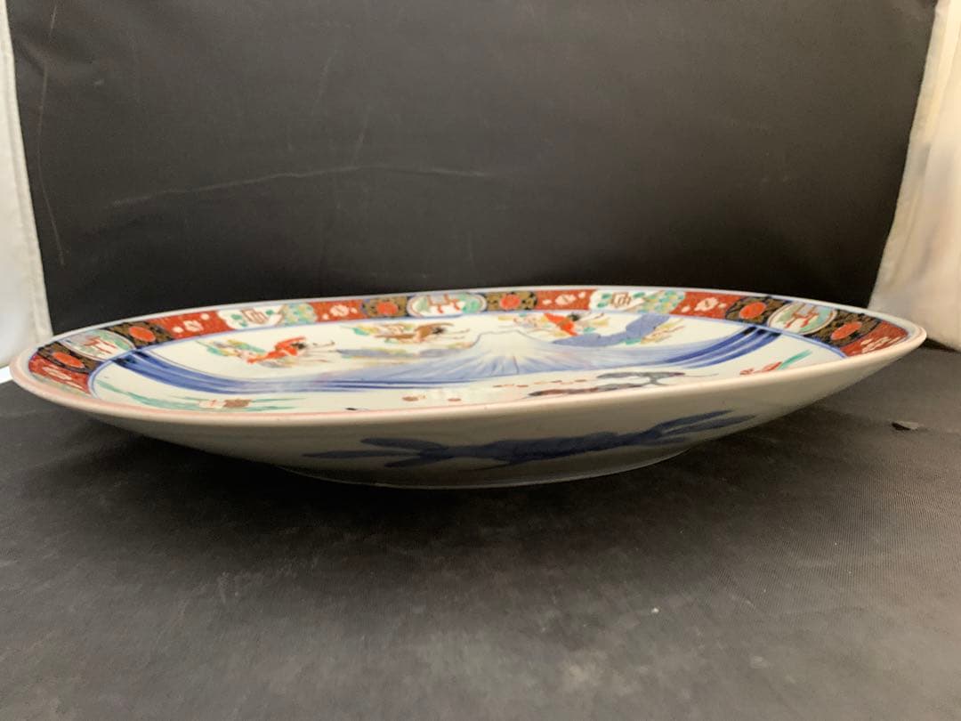 M*様 古伊万里　富士山　色絵金彩　大皿　約直径40㎝