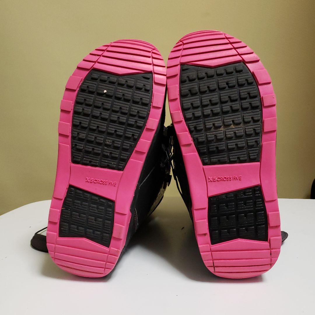 スノーボードブーツ 黒/ピンク 150cmケーブル