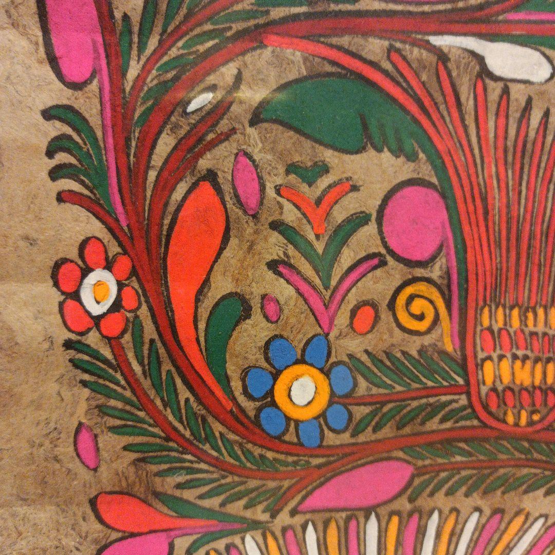 ビンテージメキシコ絵画　メキシコ伝統アマテアート