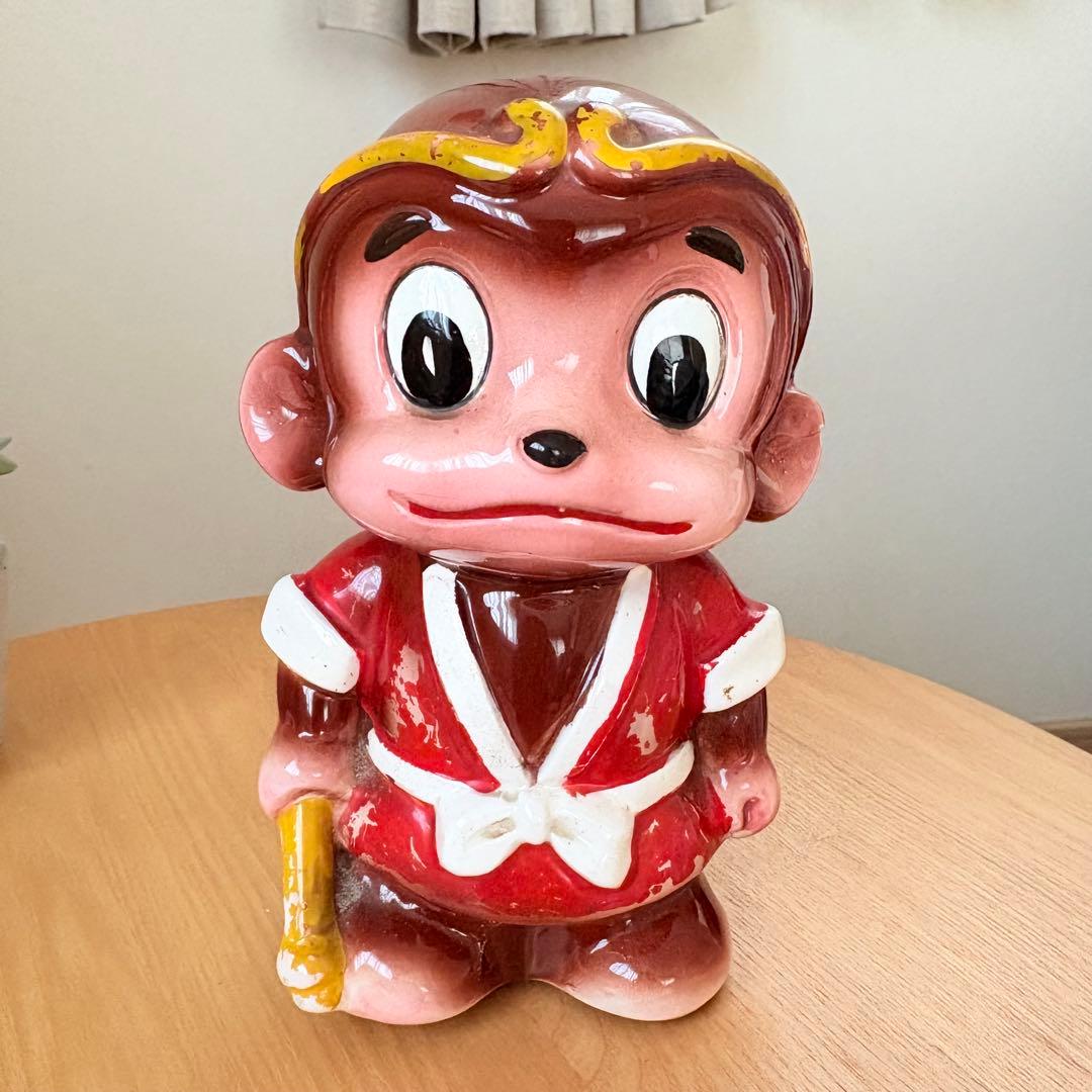 当時物 悟空の大冒険？ 陶器　貯金箱 詳細不明