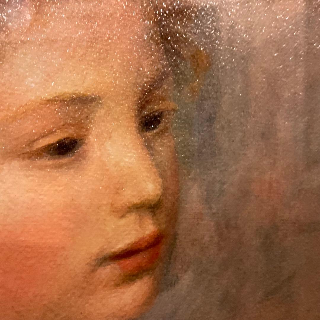 71cm×63cm！ルノワール「花を持つ少女」ルノアール 「雛菊を持つ少女」