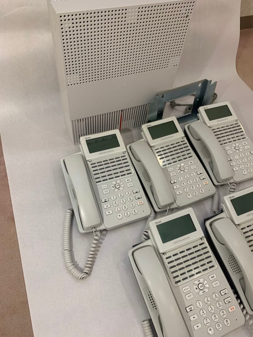 ★NTT ビジネスフォン αN1×5台・主装置 N1S-ME-1・取り付けステー