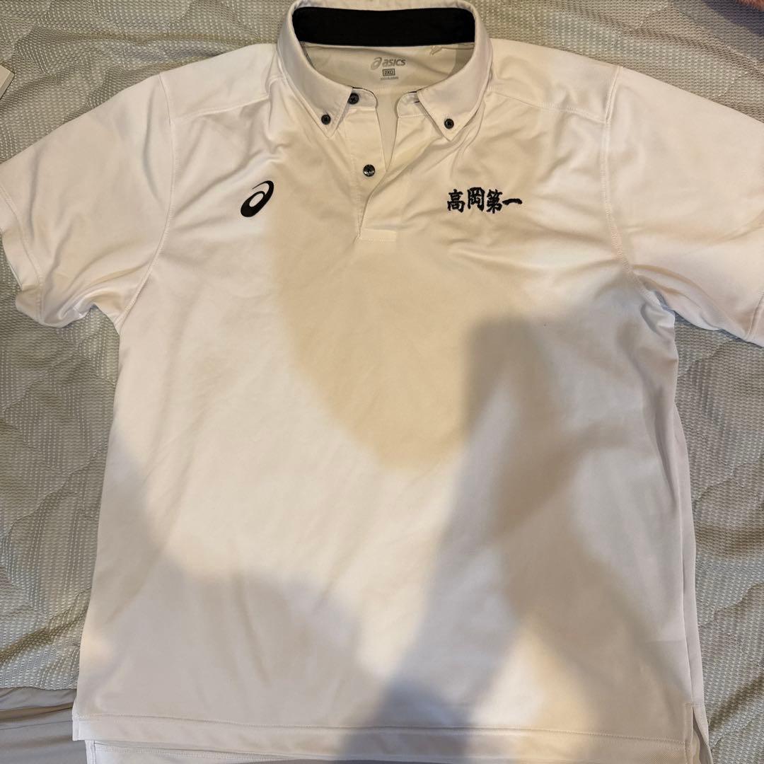 ASICS 高岡第一 ポロシャツ 2XL ホワイト