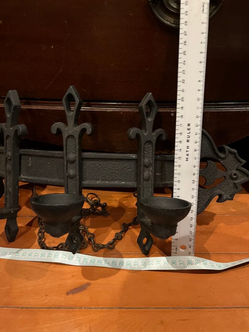 アンティーク3灯キャンドルホルダー 黒