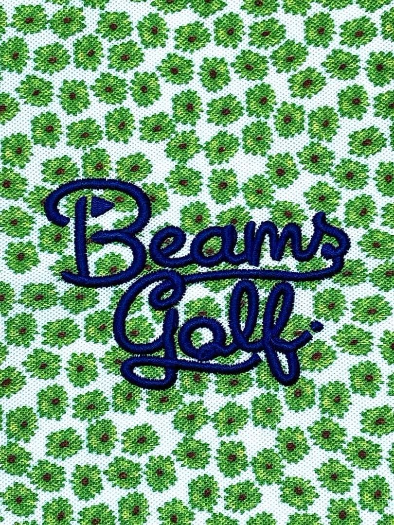 BEAMS GOLF デイジーモチーフ ボタンダウン ポロシャツ／M