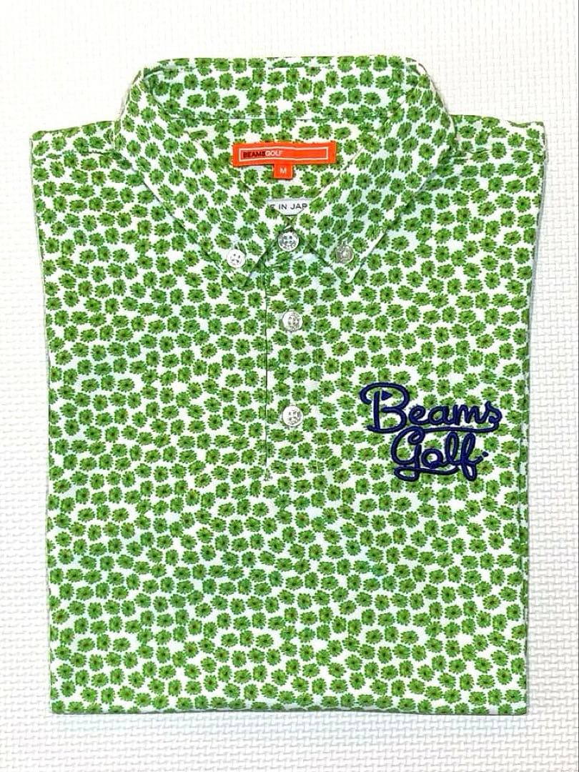 BEAMS GOLF デイジーモチーフ ボタンダウン ポロシャツ／M