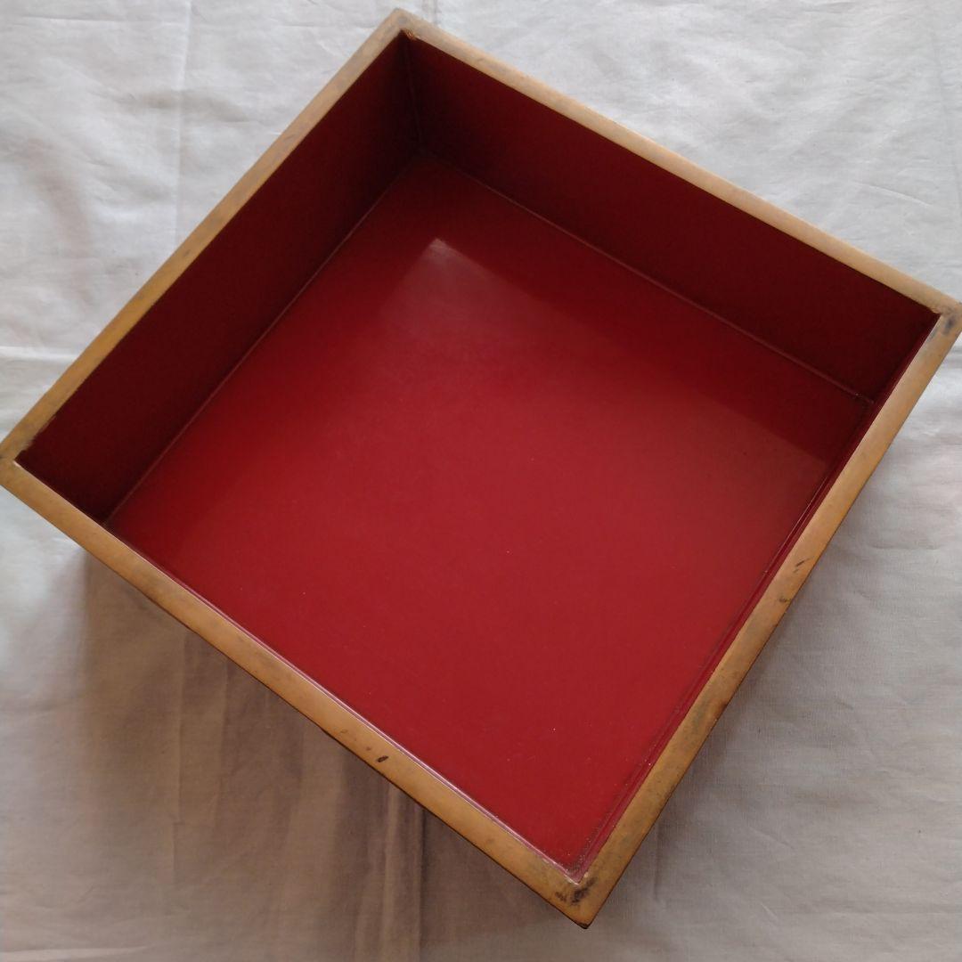 重箱5段 木製 漆器 松に鶴 翁と嫗 変え蓋付 木箱付 金彩 蒔絵 【送料込】