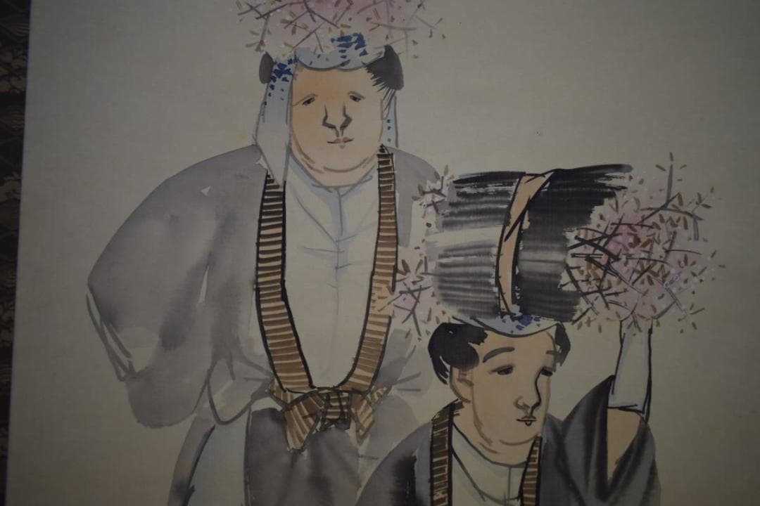 真作/松洞/大原女図/布袋屋掛軸HI-950