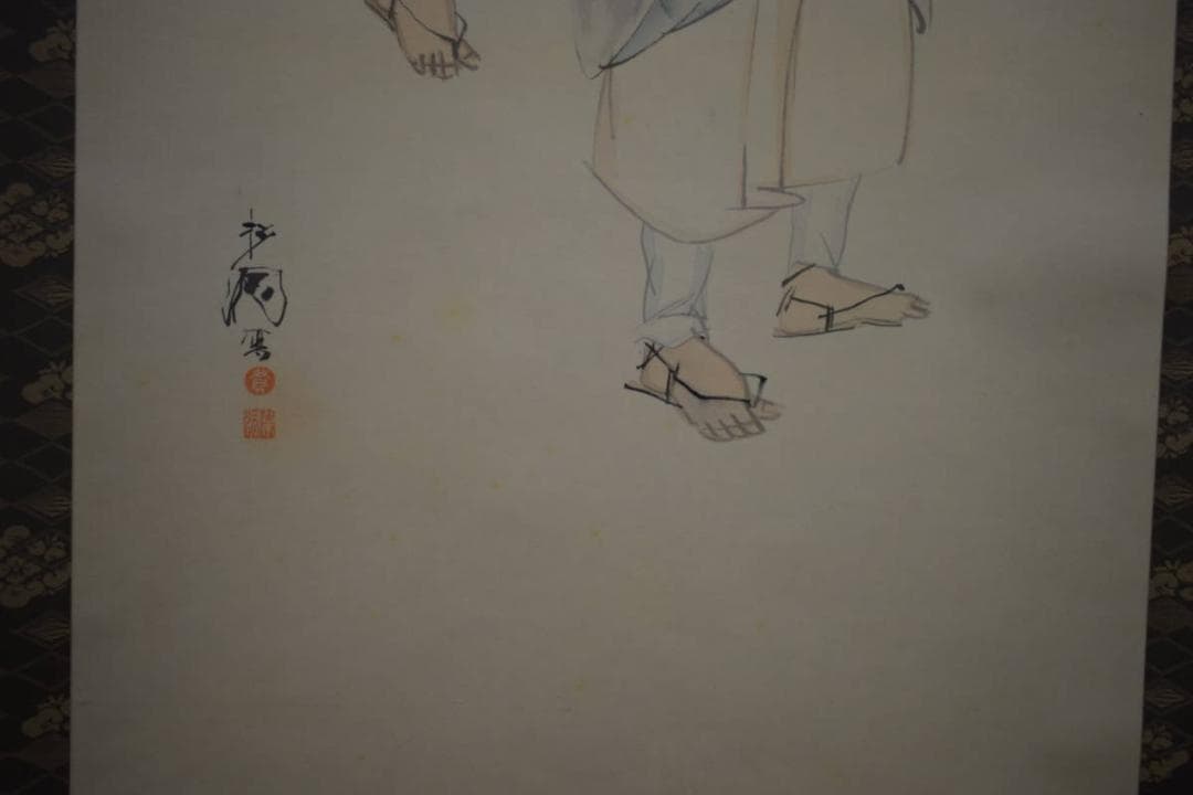 真作/松洞/大原女図/布袋屋掛軸HI-950