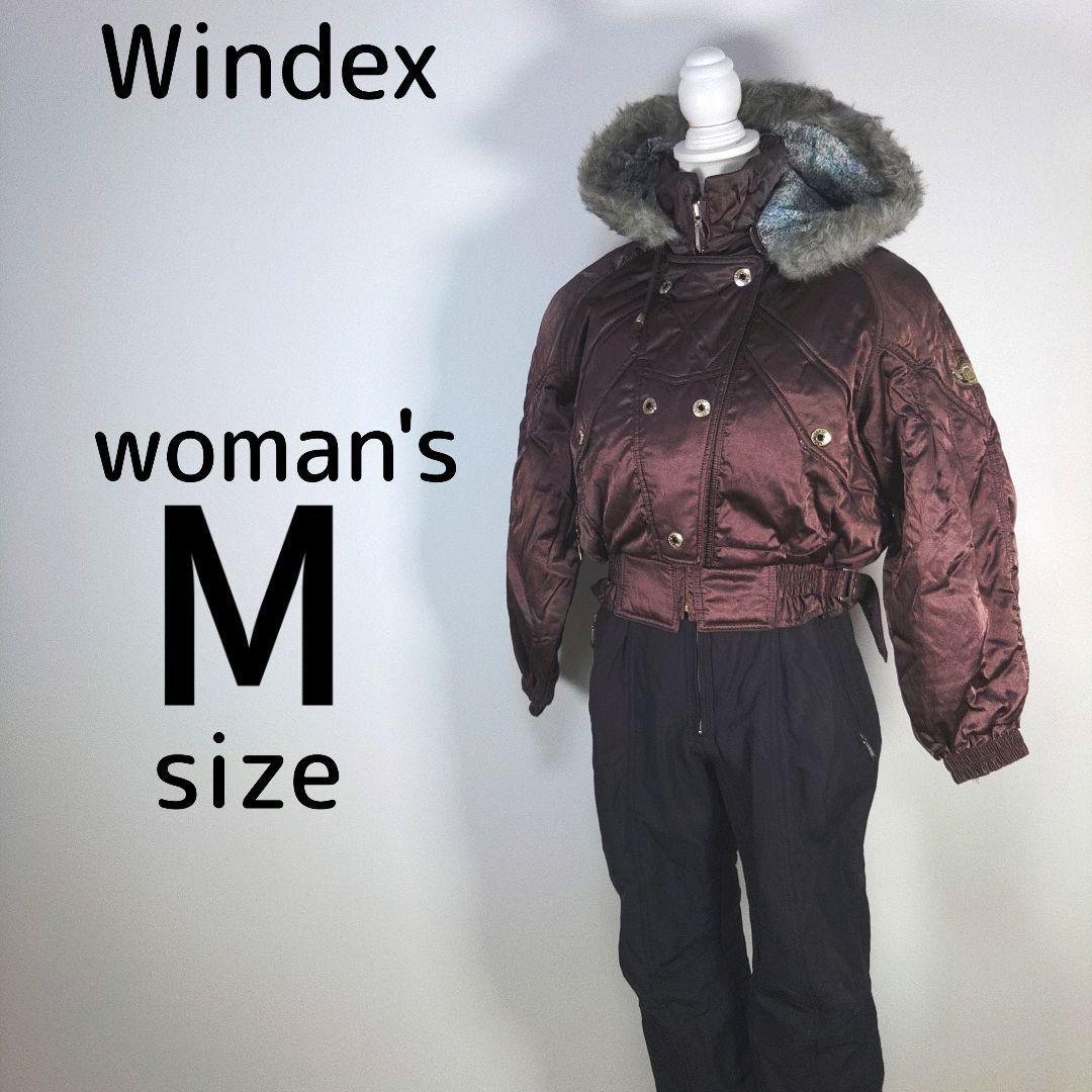 昭和レトロ　レディース　Mサイズ　スキーウェア　ブラウン　ブラック　つなぎ