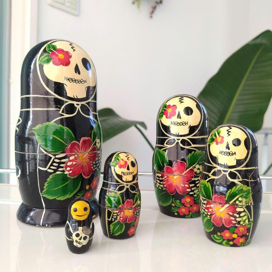 レア！suicoke スイコック スカルマトリョーシカ ブラック×レッドフラワー