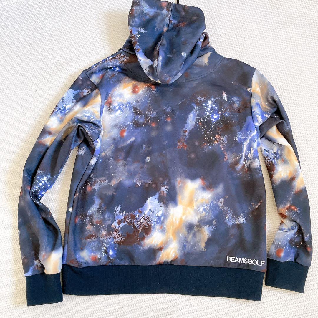 BEAMSGOLF ビームスゴルフ　宇宙プリントスウェットパーカー　L