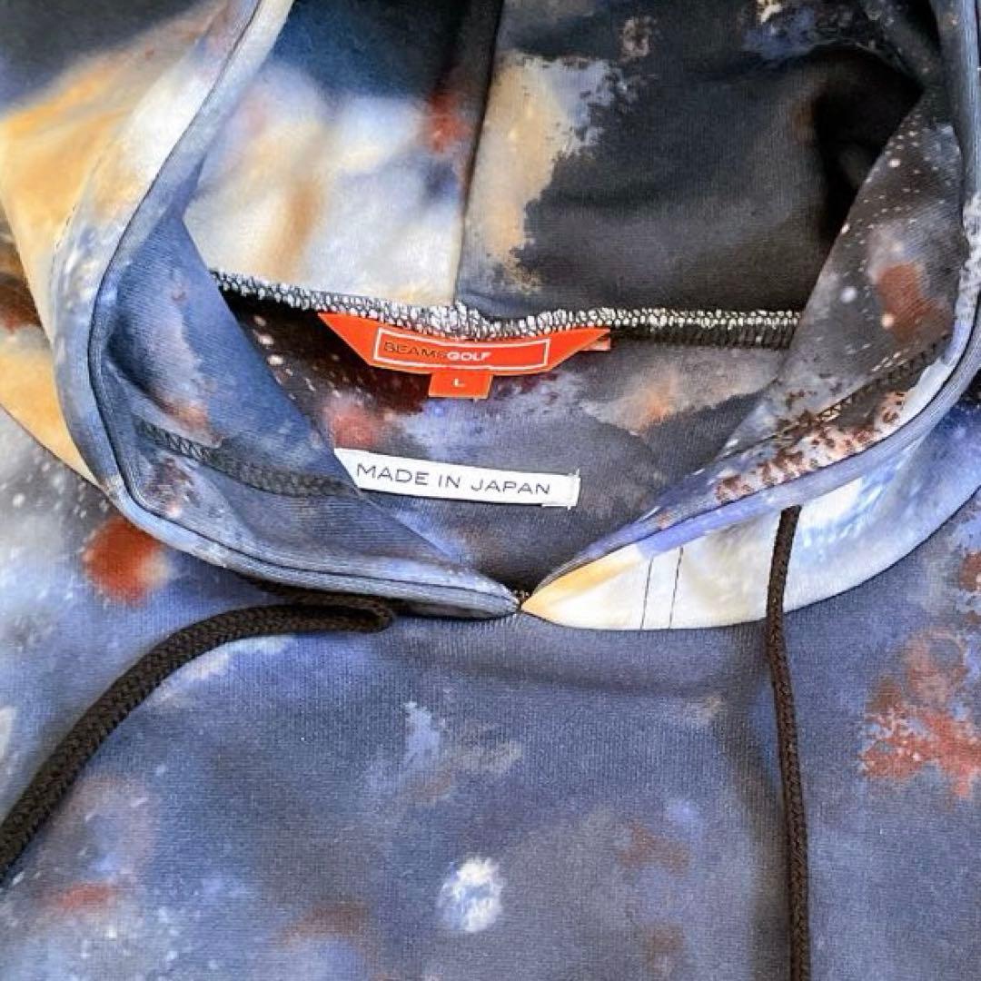 BEAMSGOLF ビームスゴルフ　宇宙プリントスウェットパーカー　L