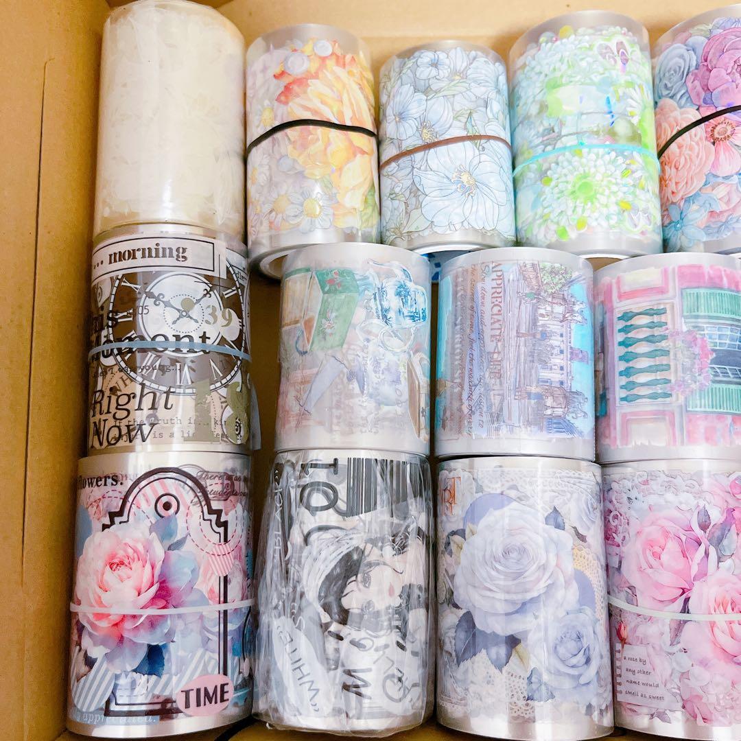 【18本】　海外マステ　petテープ　まとめ売り　コラージュ　素材　断捨離