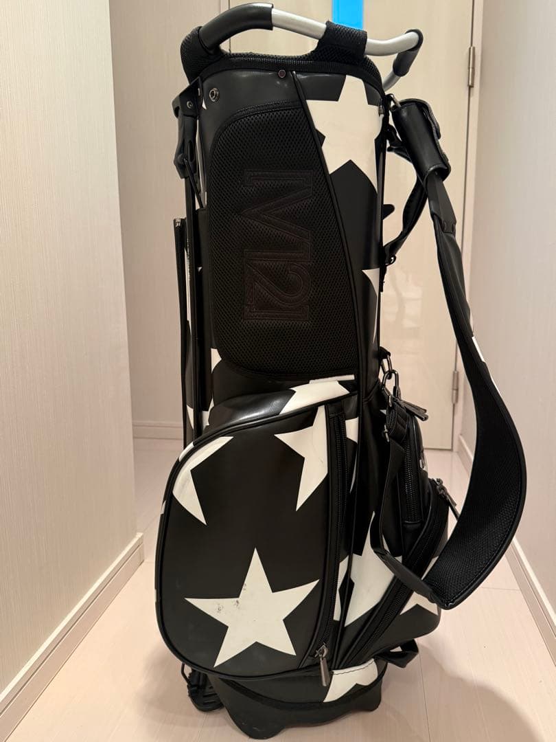 V12 キャディバッグ スター柄 ブラック/ホワイト