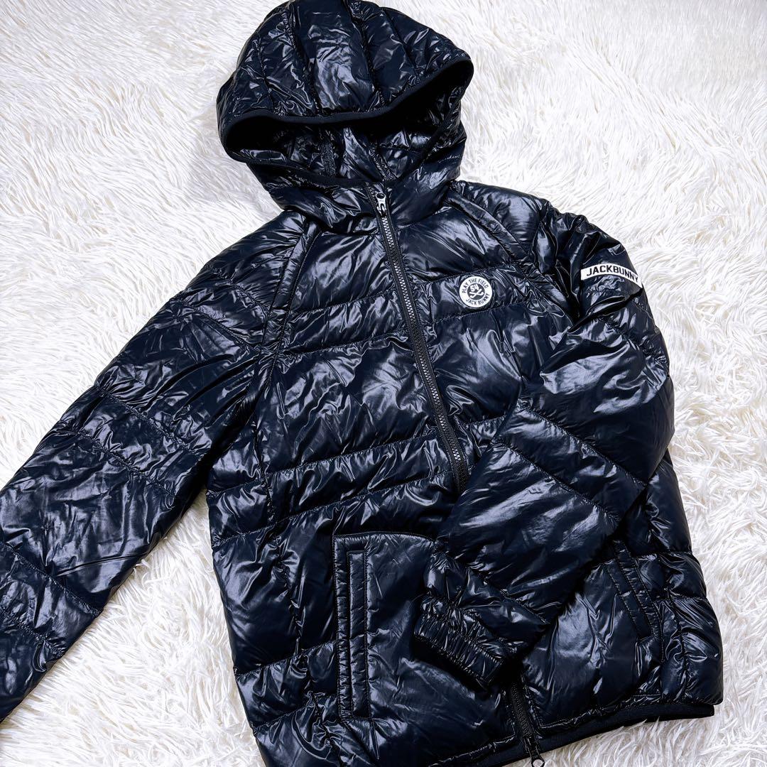 【レディース1⭐️格安】ジャックバニー　ダウンジャケット　ゴルフ　紺　フード付