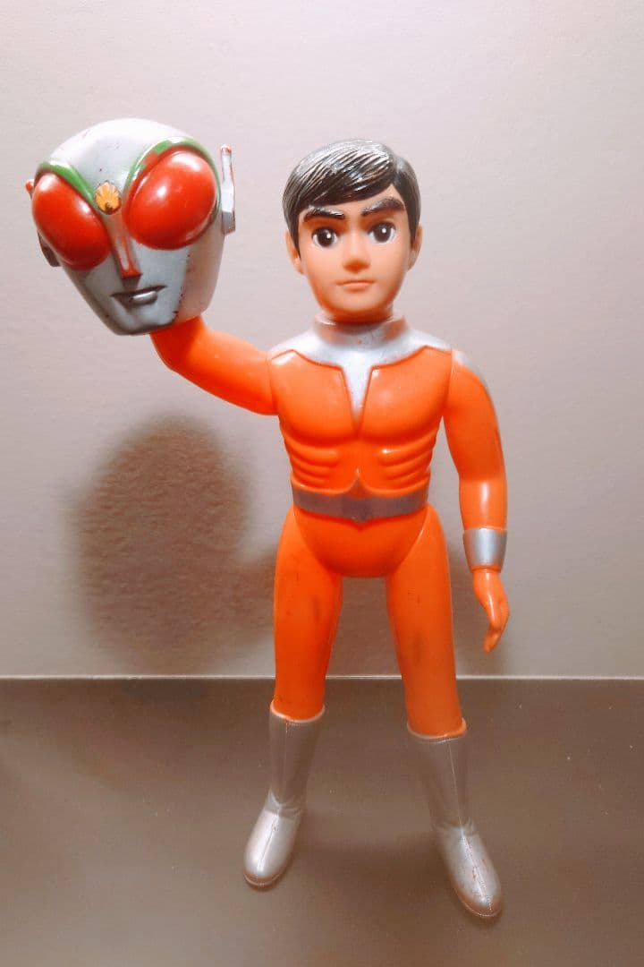 美品 当時物 旧バンダイ ファイヤーマン 面取れ マスク取れ スタンダードソフビ