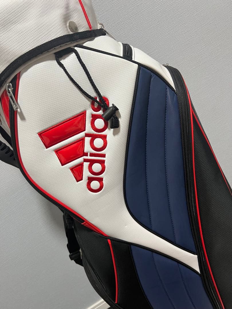 adidas キャディバッグ ホワイト ネイビー
