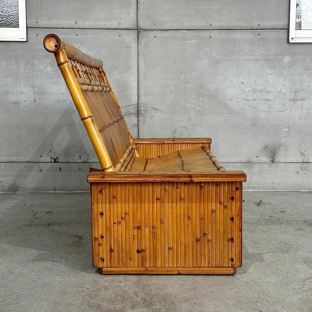 ✿伝統工芸✿ 和風竹家具 “梅里竹芸” 3人掛けソファ アジアン家具　長椅子