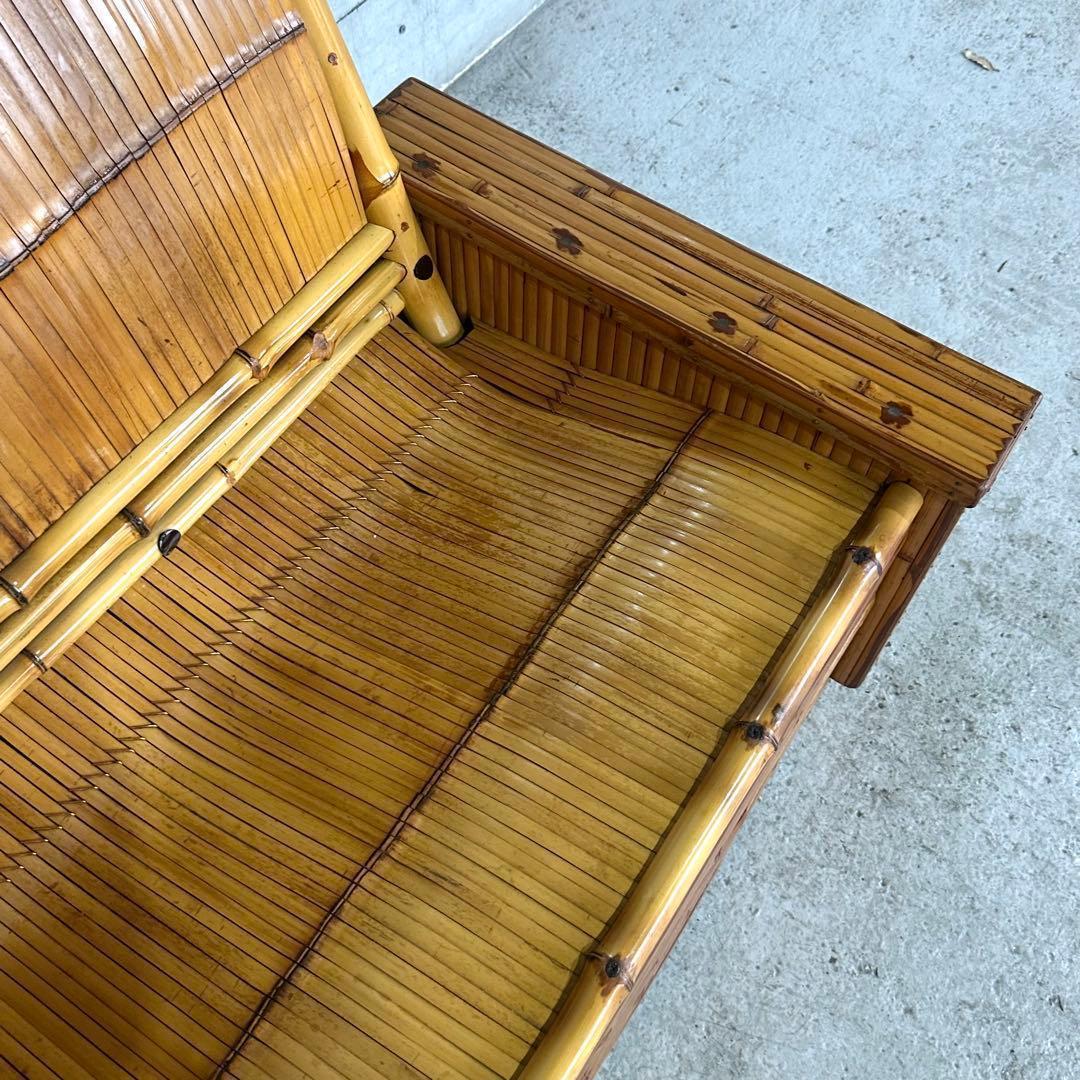 ✿伝統工芸✿ 和風竹家具 “梅里竹芸” 3人掛けソファ アジアン家具　長椅子