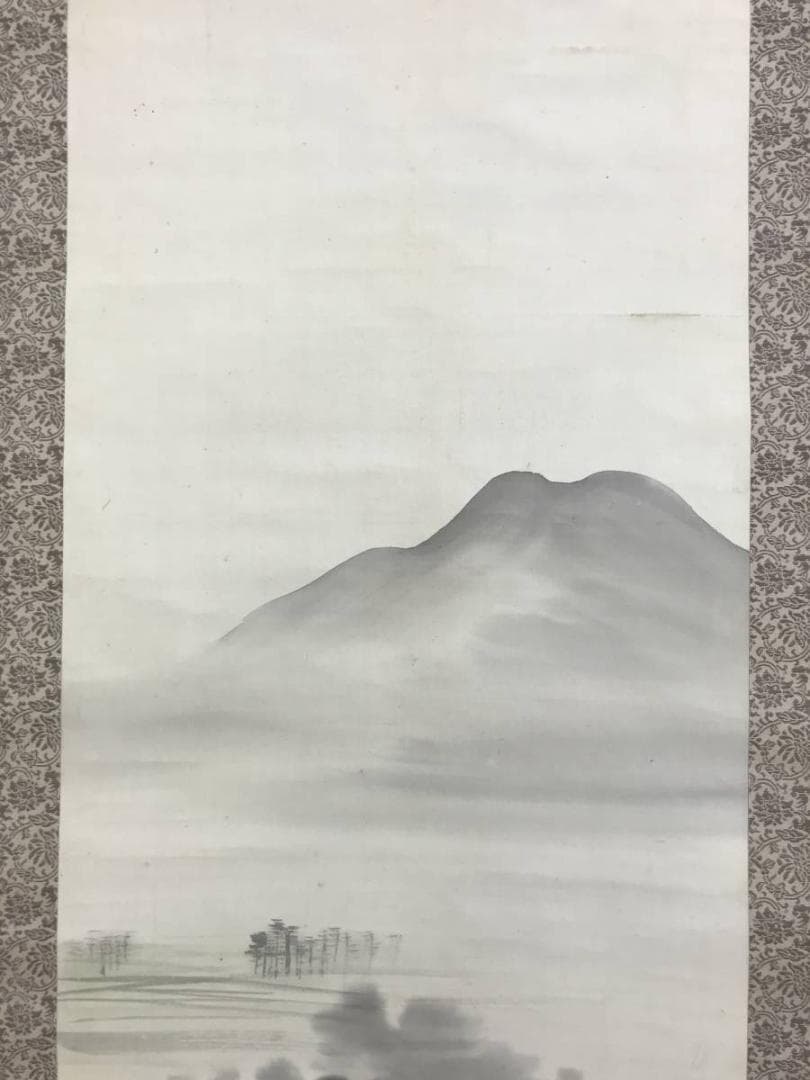 【真作】川端玉章/春景入船図/山水図/帆船図/掛軸/名家伝来/AD-303