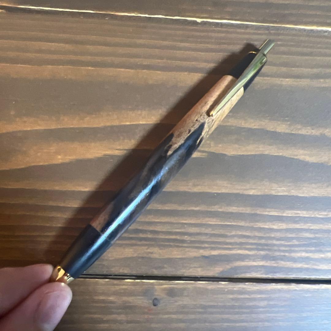 新品未使用 野原工芸 黒柿 ボールペン ゴールド