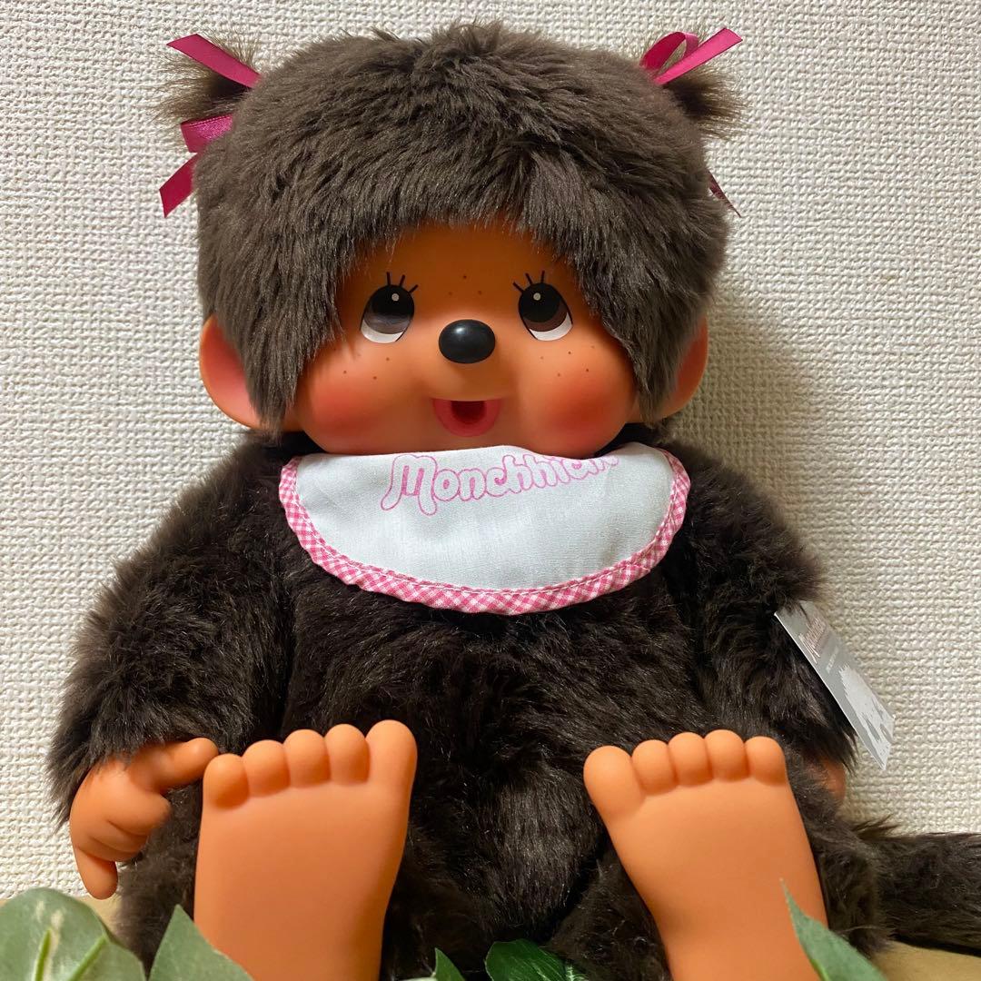 希少　新品タグ付き　やわらかモンチッチ ぬいぐるみ女の子 ツインテール Lサイズ