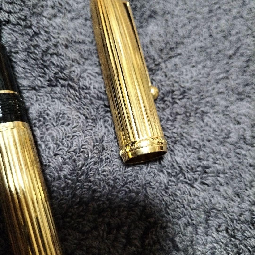 18Ｋ PILOT ゴールド ストライプ万年筆