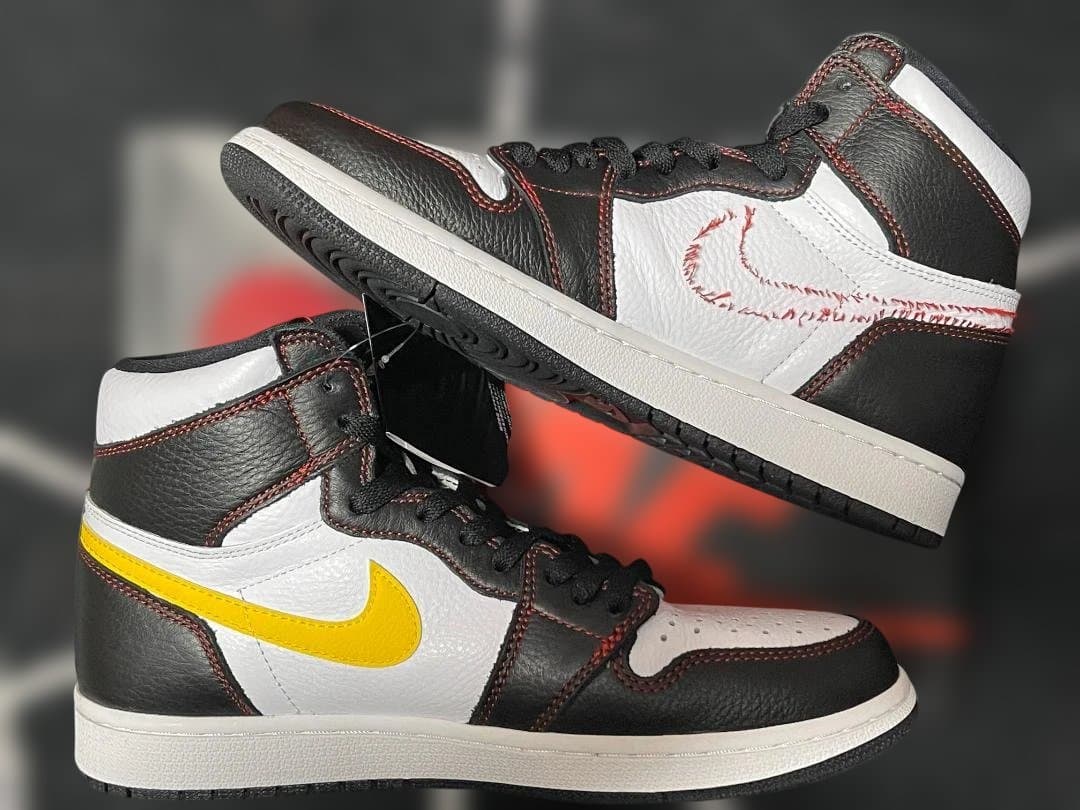 ナイキ エアジョーダン1 レトロ ハイ ディフィアント ホワイト ブラック ジ